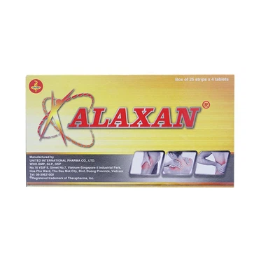 Thuốc Alaxan 325mg United giúp giảm đau kháng viêm (25 vỉ x 4 viên)