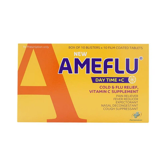 Thuốc New Amefluz Day Time +C - OPV điều trị cảm lạnh, cảm cúm (10 vỉ x 10 viên)