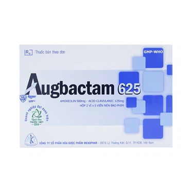Thuốc Augbactam 625mg Mekophar điều trị các trường hợp nhiễm khuẩn (2 vỉ x 5 viên)