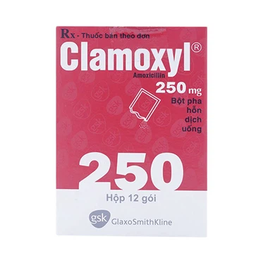 Bột pha hỗn dịch uống Clamoxyl 250mg Gsk  (12 gói)