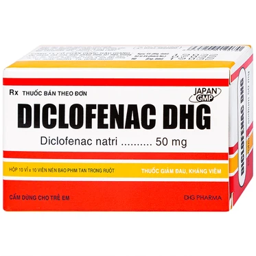 Thuốc Diclofenac 50mg DHG  (10 vỉ x 10 viên)