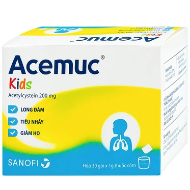 Thuốc Acemuc Kids 200mg Sanofi long đờm, tiêu nhầy, giảm ho (30 gói x 1g)