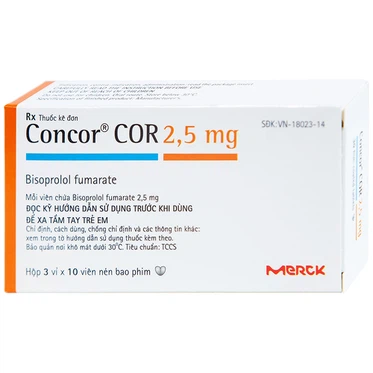 Thuốc Concor Cor 2.5mg Merck  (3 vỉ x 10 viên)