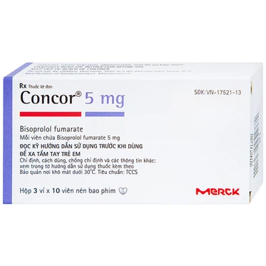 Thuốc Concor 5mg Merck  (3 vỉ x 10 viên)