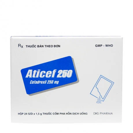 Thuốc kháng sinh Aticef 250 DHG hộp 24 gói x 1,5g