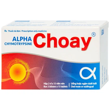 Thuốc Alpha Choay Chymotrypsine Sanofi điều trị phù nề và kháng viêm (2 vỉ x 15 viên)