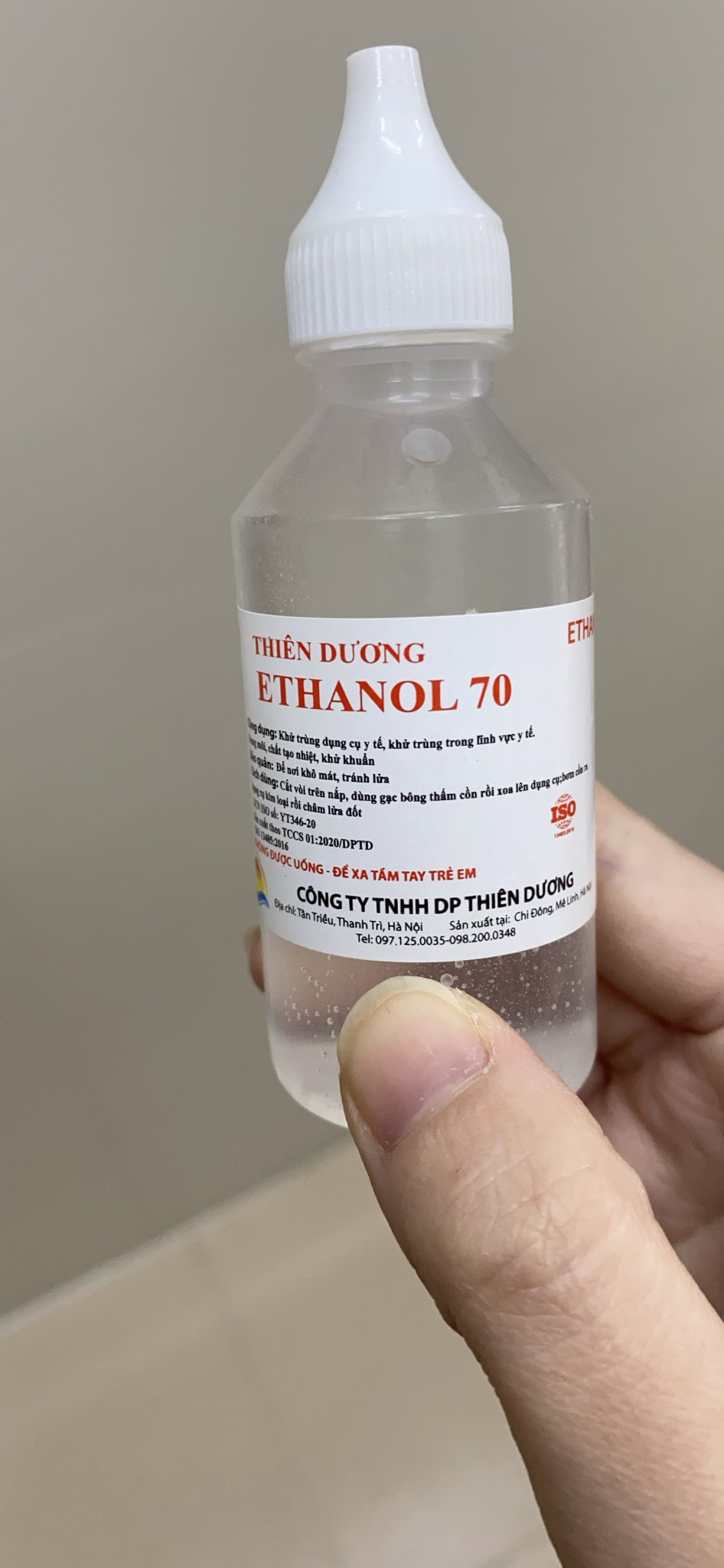 Dung dịch sát khuẩn Cồn Ethanol 70 độ Thiên Dương chai 50ml