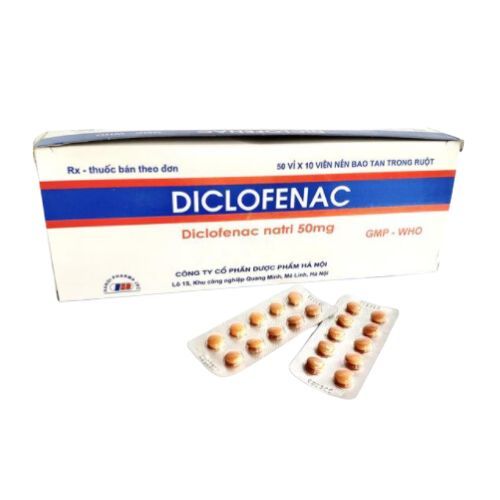 Diclofenac 50mg (DP Hà Nội) hộp 50 vỉ x 10 viên
