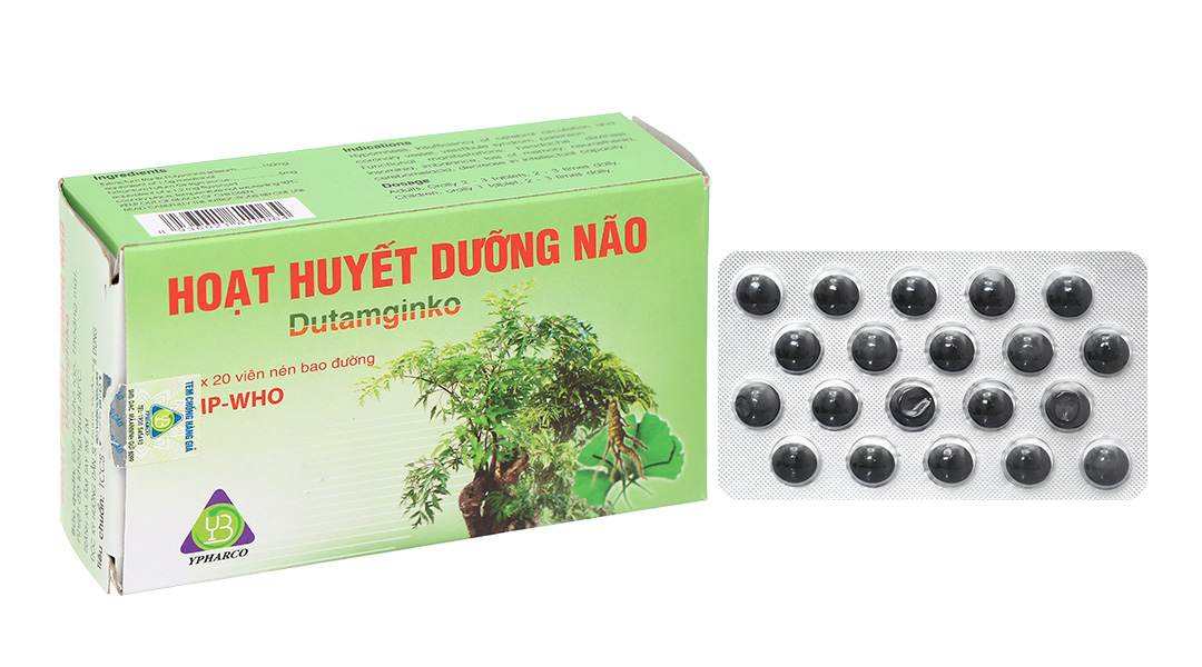 Viên bao đường hoạt huyết dưỡng não Dutamginko (5 vỉ x 20 viên)