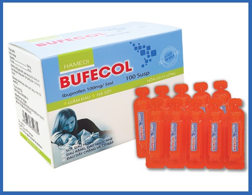 Bufecol (Hộp 20 ống) (Ibuprofen 100mg/5ml)