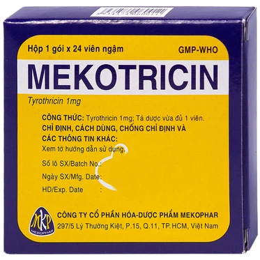 Viên ngậm Mekotricin 1mg Mekophar (hộp/46h bé)
