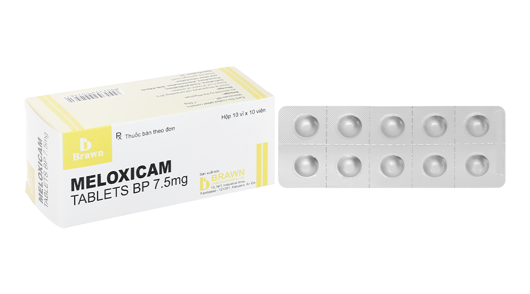 Meloxicam Brawn 7.5mg  (10 vỉ x 10 viên)