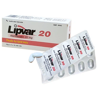 Thuốc Lipvar 20mg DHG  (3 vỉ x 10 viên)