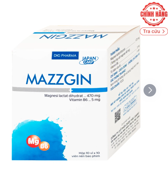 Thuốc Magnesi( mazzgin) B6 DHG (10 vỉ x 10 viên)