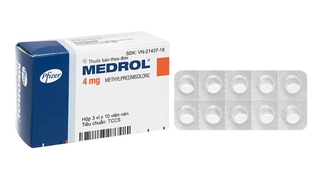 Medrol 4mg  (3 vỉ x 10 viên)