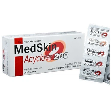 Thuốc Medskin Acyclovir 200 DHG (5 vỉ x 10 viên)