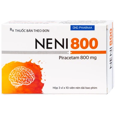 Viên nén Neni 800 (Piracetam) DHG (3 vỉ x 10 viên)