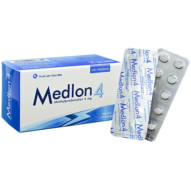 Viên nén Medlon( Methylpred 4mg) 4 DHG Pharma (10 vỉ x 10 viên)