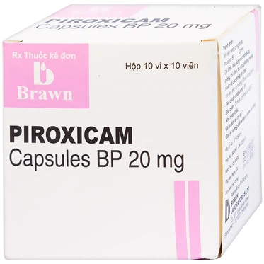 Viên nang cứng Piroxicam capsules BP 20mg Brawn(10 vỉ x 10 viên)
