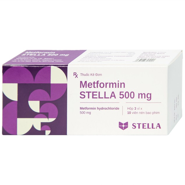 Viên nén Metformin Stella 500mg Hộp/30 viên