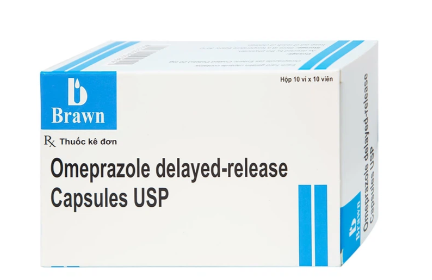 Viên nang Omeprazole Delayed Release Brawn điều trị loét dạ dày tá tràng (10 vỉ x 10 viên)