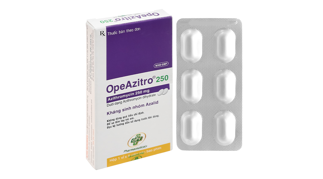 Opeazitro 250 (Azithromycin) (H/1vi*6 viên) - OPV