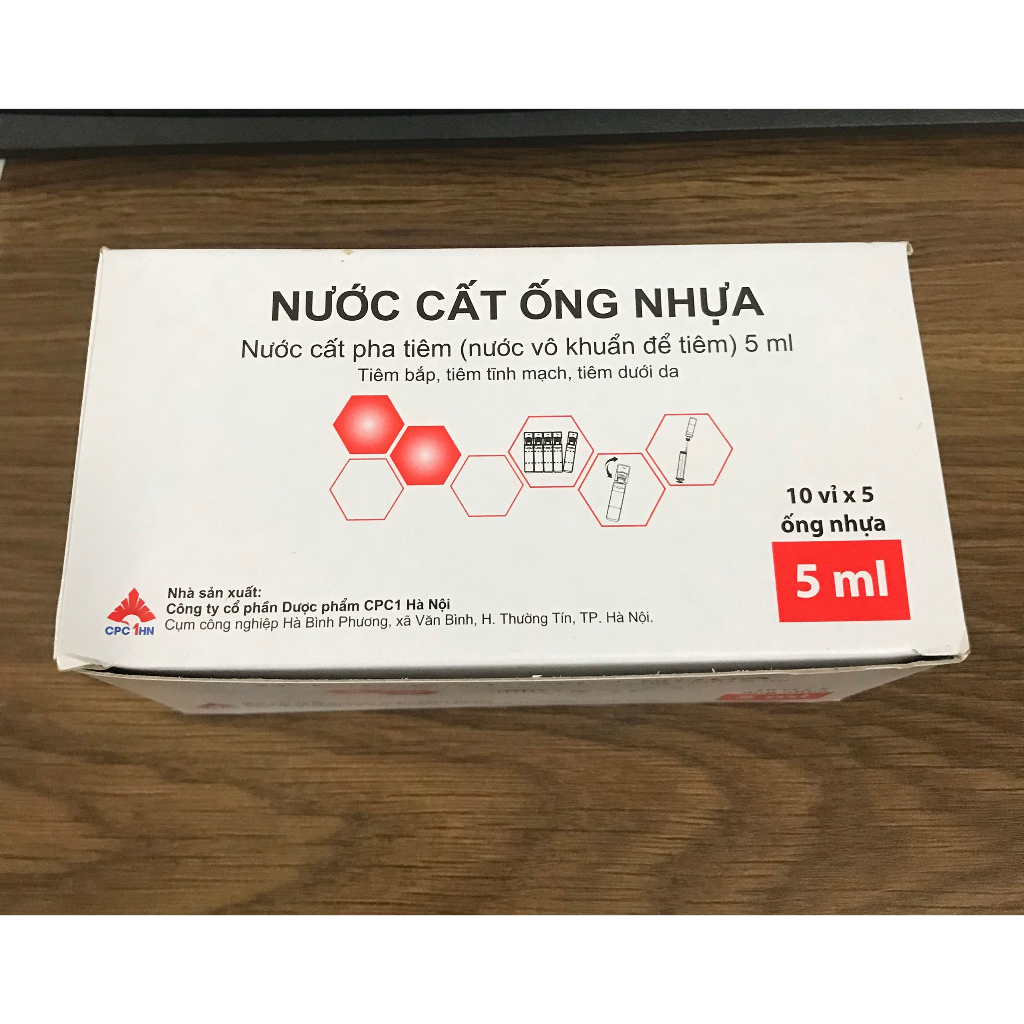 Nước cất 5ml (H/50 ống nhựa)- CPC1