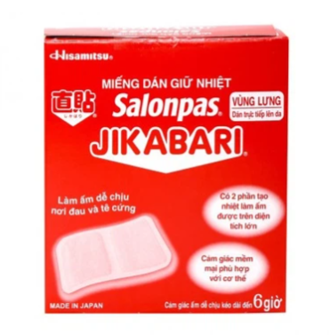 Miếng dán giữ nhiệt Salonpas Jikabari Hisamitsu (8 miếng)