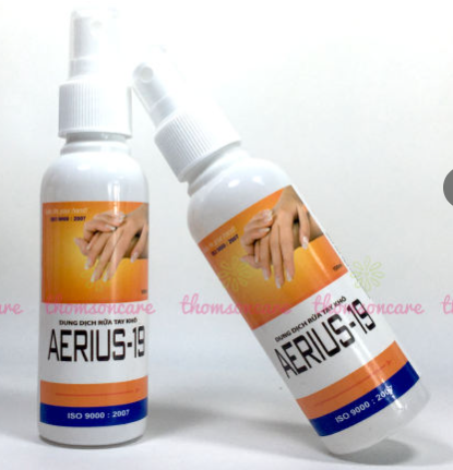 Nước xịt sát khuẩn, Nước Rửa Tay Khô Sát khuẩn AERIUS Chai 100ml