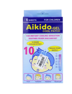 Miếng dán hạ sốt Aikido Gel Cool Patch chườm mát khi bị sốt nóng, say nắng, ngừa co giật ở trẻ (3 gói x 2 miếng)