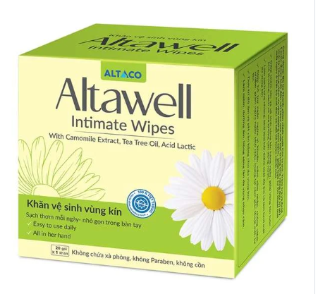 Khăn giấy ướt vệ sinh vùng kín Altawell Hộp/20 gói