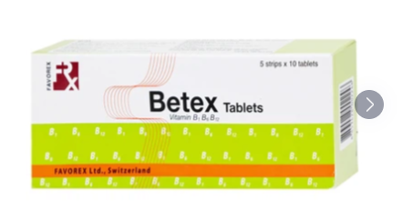 Thuốc Betex Favorex bổ sung vitamin B1, B6, B12 (5 vỉ x 10 viên)