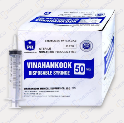 Bơm tiêm sử dụng 1 lần Vinahankook 50ml (tiêm, cho ăn)
