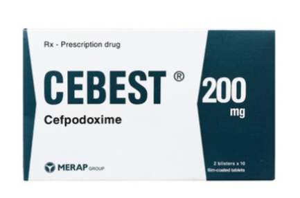 Thuốc Cebest 200mg Merap điều trị nhiễm khuẩn hô hấp, tiết niệu, nhiễm khuẩn da (2 vỉ x 10 viên)