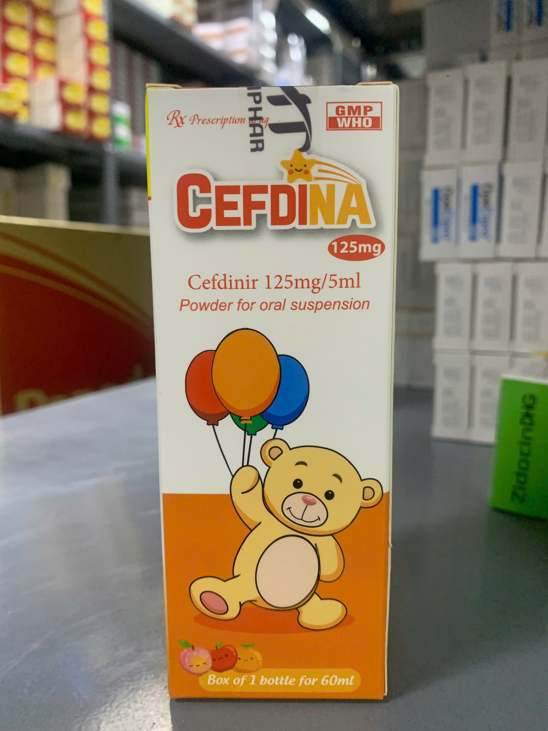 Cefdina 125mg/5ml lọ/60ml