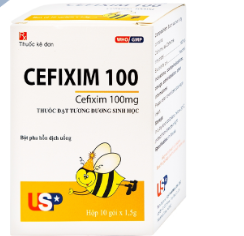 Thuốc Cefixim 100 con ong - điều trị nhiễm khuẩn (10 gói x 1.5g)
