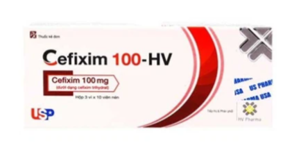 Thuốc Cefixim 100-HV USP điều trị nhiễm khuẩn (3 vỉ x 10 viên)