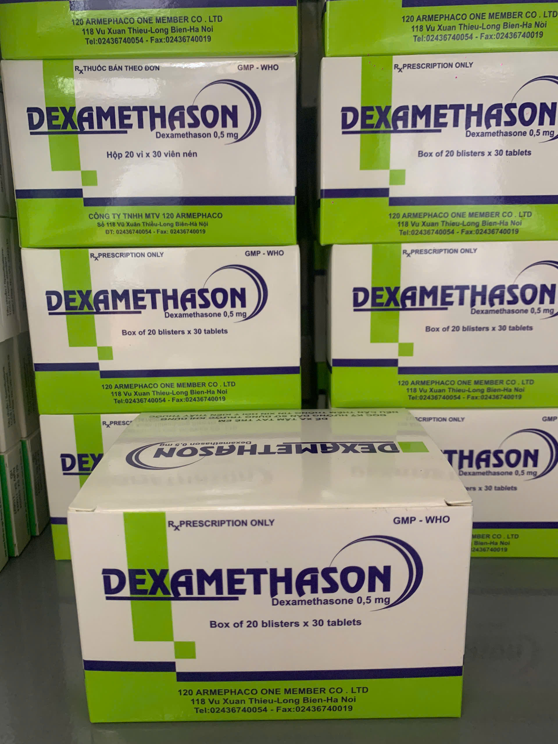 Dexamethason 0.5mg (H/20vỉ/30v) Armephaco