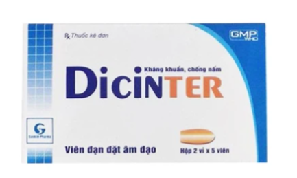 Viên đặt âm đạo Dicinter Saokim điều trị viêm âm đạo (2 vỉ x 5 viên)