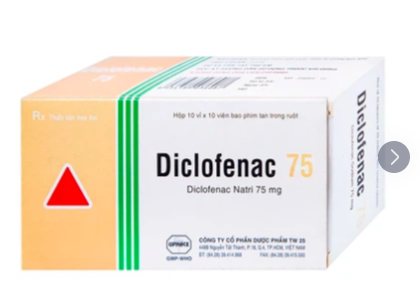 Thuốc Diclofenac 75 Uphace điều trị dài ngày viêm khớp mạn, thoái hóa khớp (10 vỉ x 10 viên)