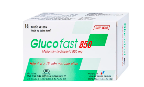 Thuốc Glucofast 850 Mebiphar (4 vỉ x 15 viên)