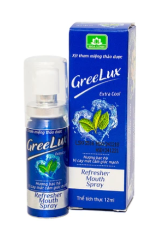 Xịt thơm miệng thảo dược GreeLux Extra Cool Hoa Linh khử mùi hôi miệng (12ml)
