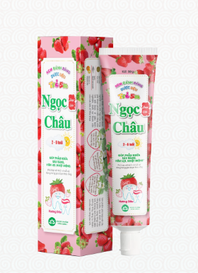 Kem đánh răng dược liệu Ngọc Châu trẻ em cho trẻ từ 2 đến 6 tuổi (hương dâu)
