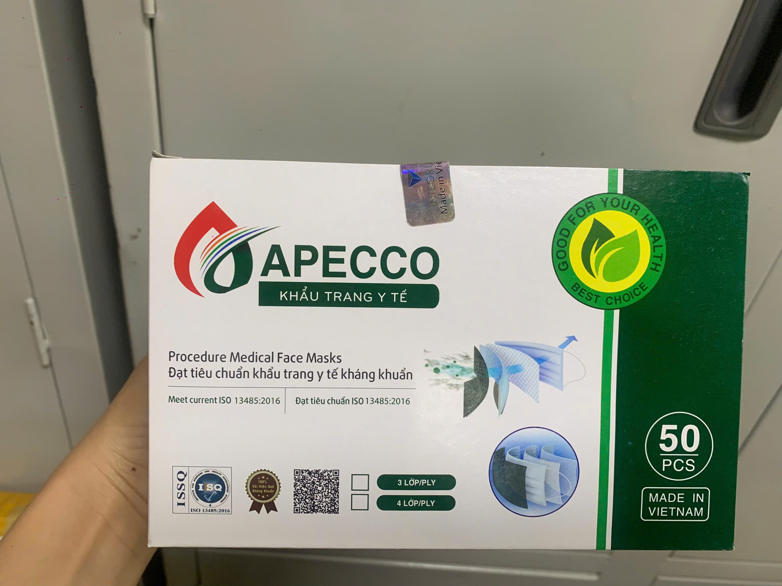 Hộp Khẩu trang y tế 4 lớp kháng khẩn Apecco Cao cấp Made in Việt Nam