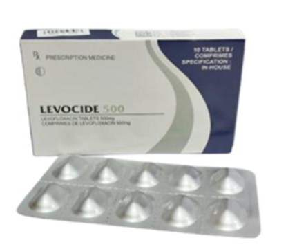 Levocide Levofloxacin 500mg (H/10v) Cadila Ấn