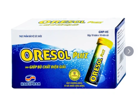 Viên sủi Oresol Pluz Hadiphar giúp bù chất điện giải (10 viên)