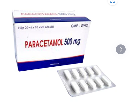 Paracetamol 500mg Thephaco hạ sốt, giảm đau đầu (20 vỉ x 10 viên)