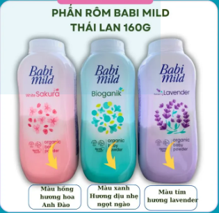 Phấn Rôm,Phấn Thơm Cho Bé Babi Mild Thái Lan (160g)