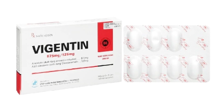 Vigentin 1g Pharbaco, Hộp 2 vỉ x 7 viên