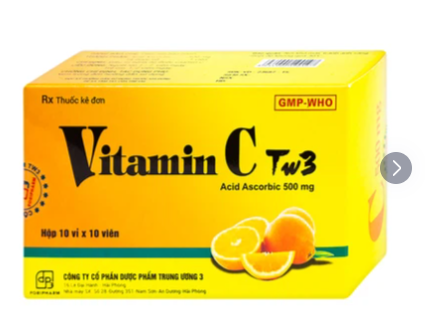 Thuốc Vitamin C TW3 điều trị bệnh do thiếu vitamin C (10 vỉ x 10 viên)